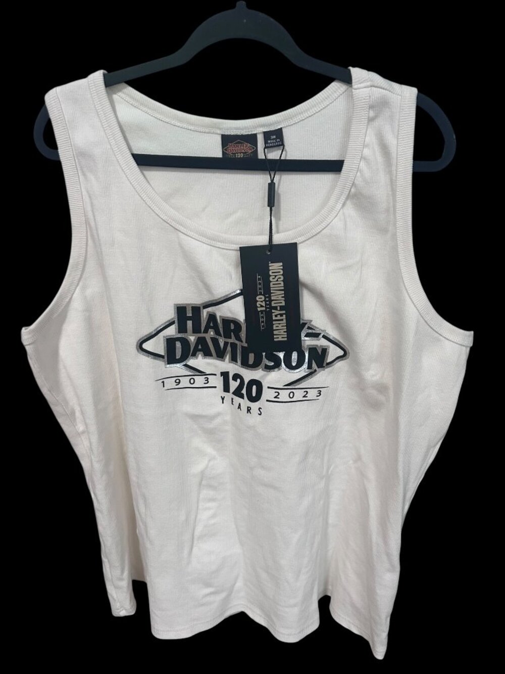 Harley-Davidson 120th Anniversary Tank Top Women's 3X Cream NWT